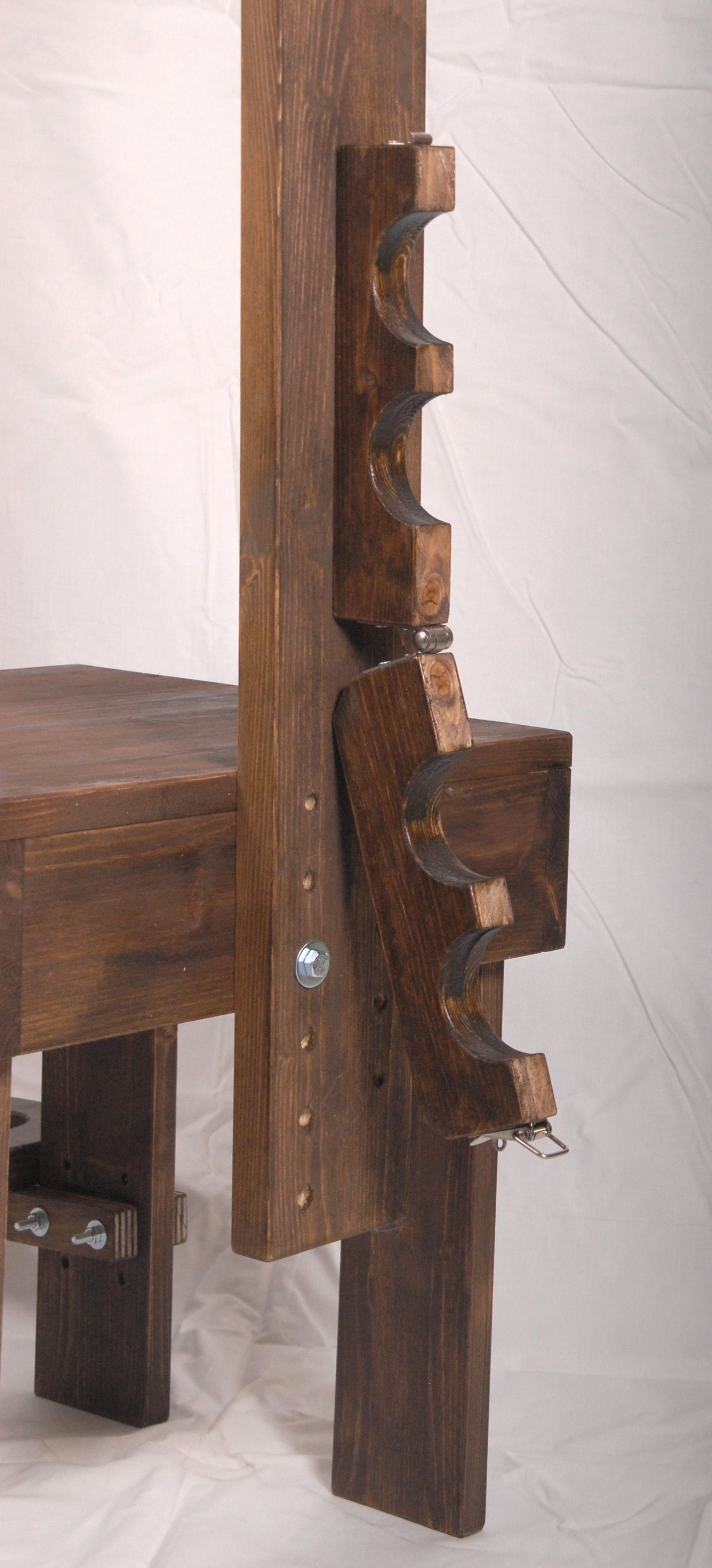 Wooden Interrogation Chair with Bondage Stocks | BDSM Dungeon Furniture