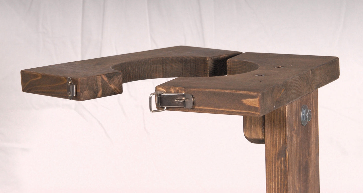 Wooden Interrogation Chair with Bondage Stocks | BDSM Dungeon Furniture