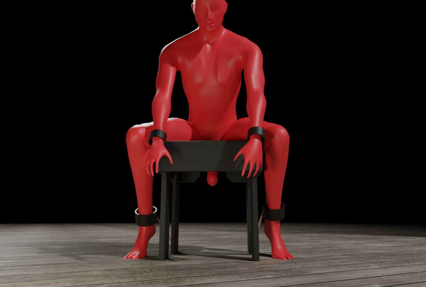 The Intimate Trap Wooden Bondage CBT Chair | BDSM Dungeon Furniture