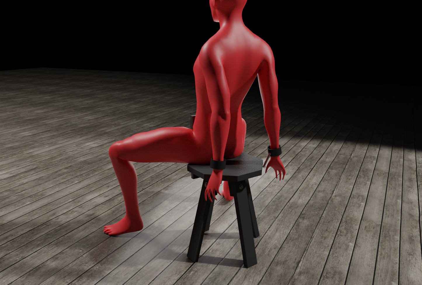 Octagon Wooden Bondage CBT Chair with Snap Links | Demountable BDSM Furniture