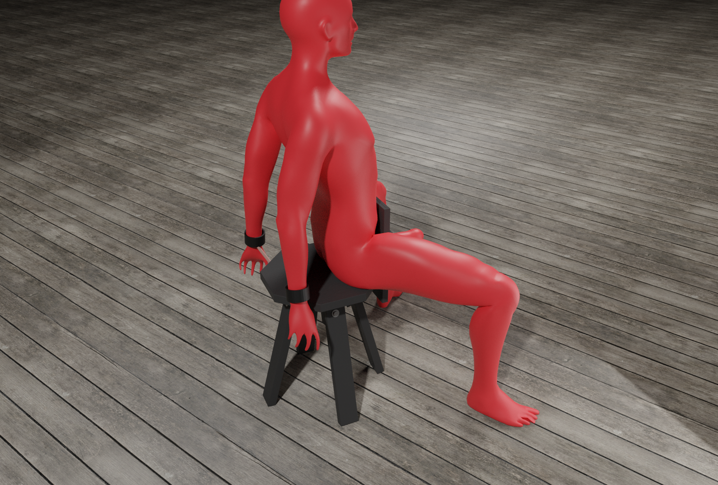 Octagon Wooden Bondage CBT Chair with Snap Links | Demountable BDSM Furniture