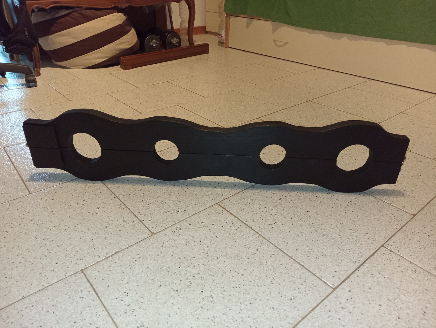 Customizable wooden stock for wrists and ankles, perfect for restriction play.