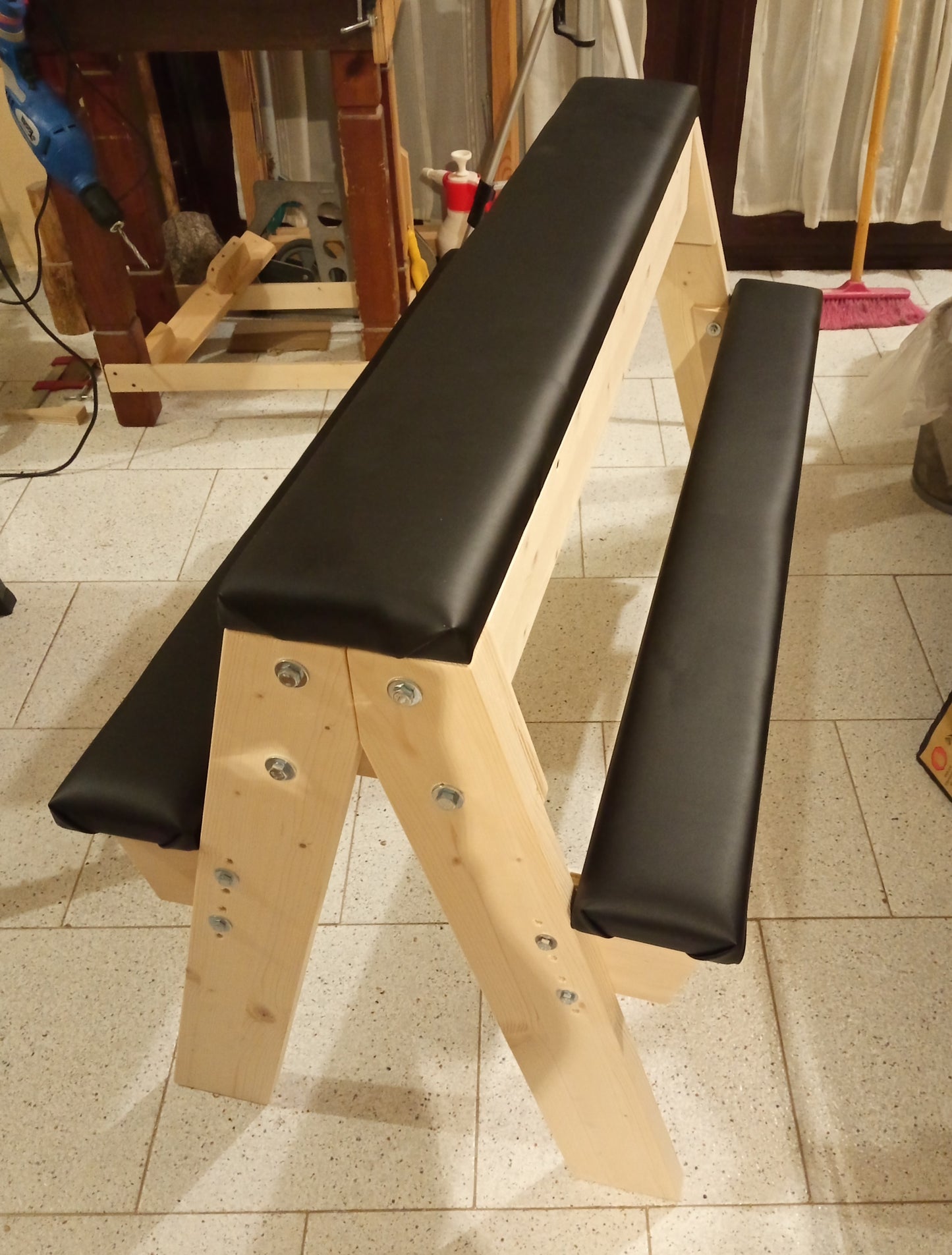 Portable Wooden Spanking Bench with Adjustable Side Supports
