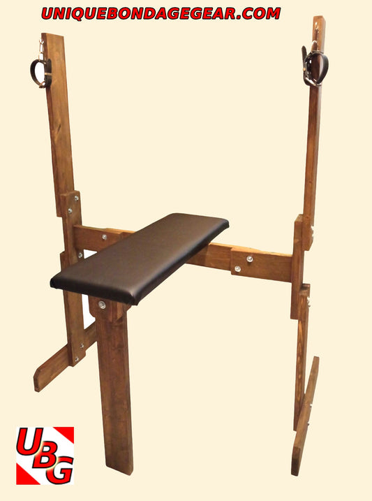 Customizable bondage breeding bench in black or red finish