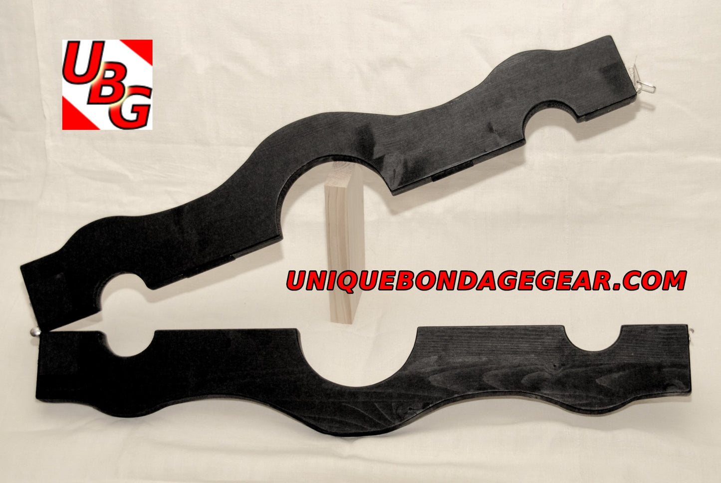 contoured bondage stock with ergonomic wrist and neck cutouts