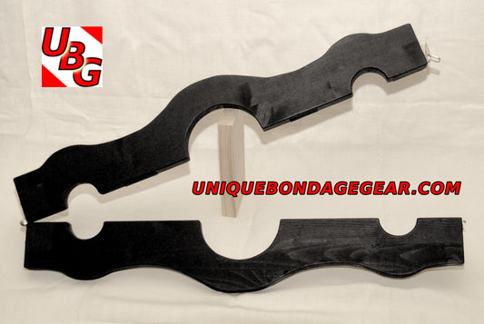 contoured bondage stock with ergonomic wrist and neck cutouts