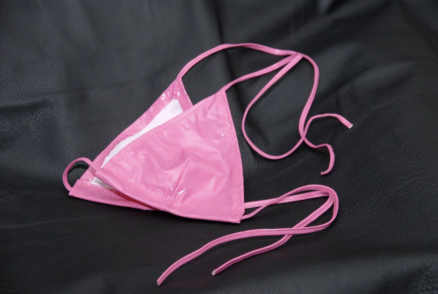 pink vinyl bra