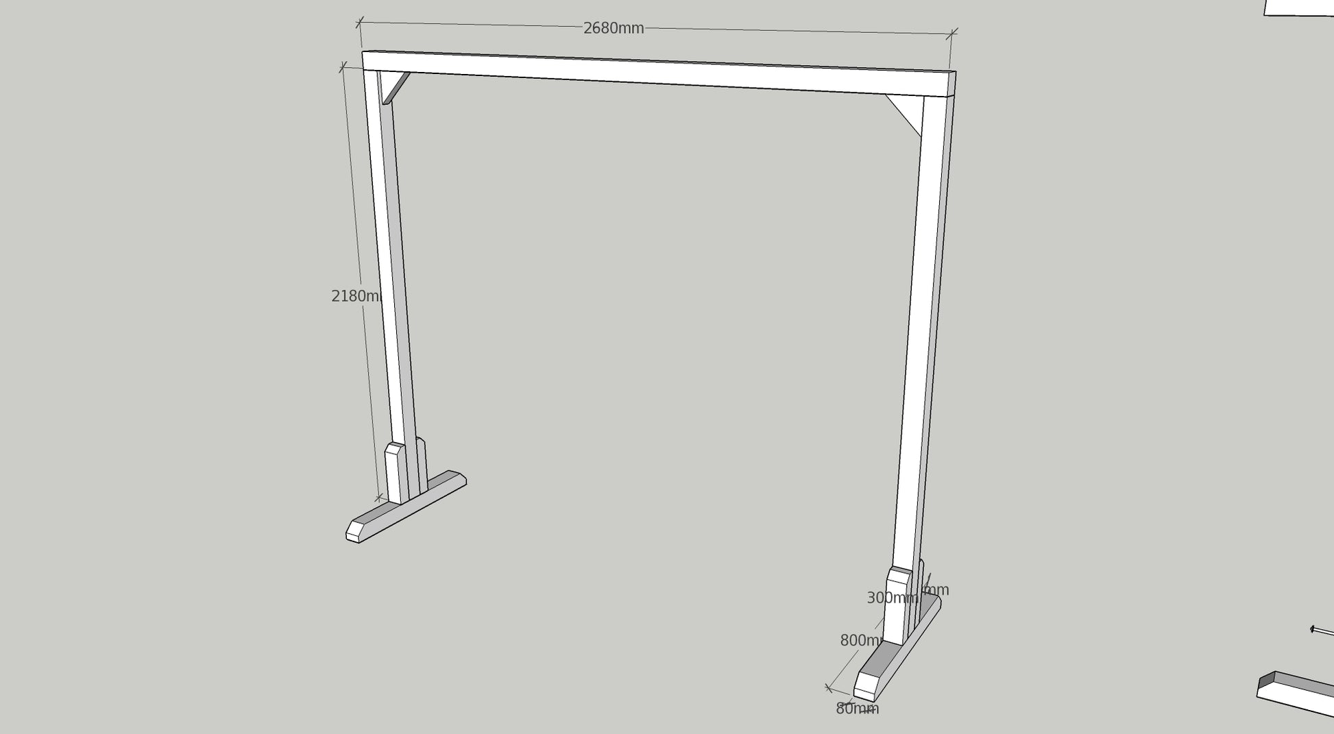 Portable freestanding BDSM suspension frame handcrafted from solid spruce wood.